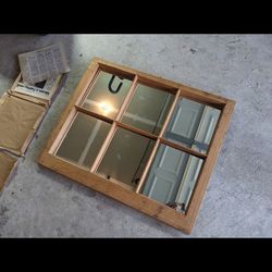 Crafting Wooden Window Frame with Mirrors 