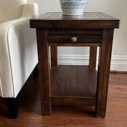 24” Side Table End Table Oak Color