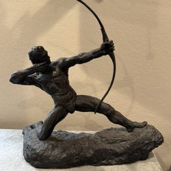 Thomas Holland "Man With Bow" Archer Signed Numbered Bronze Sculpture