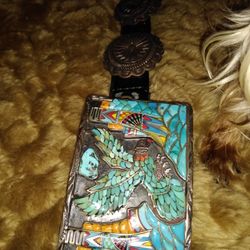 Beautiful Sterling Silver Vintage Concho Belt With Multi Colored Turquoise Corals Another Stones One Of A Kind