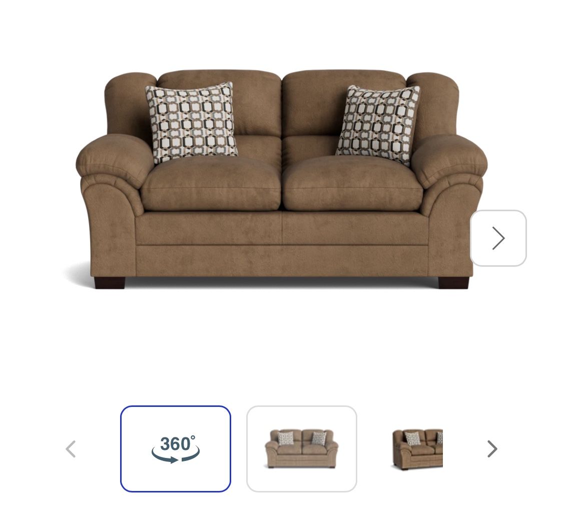 BRAND NEW BROWN LOVESEAT FOR SALE