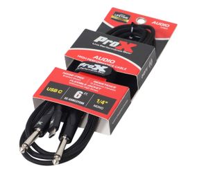 ProX XC-USBC2TS06 6FT Audio Interface Cable, USB-C to Dual 1/4" TS