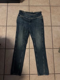 BDG Medium Wash Frayed Waistband Jeans