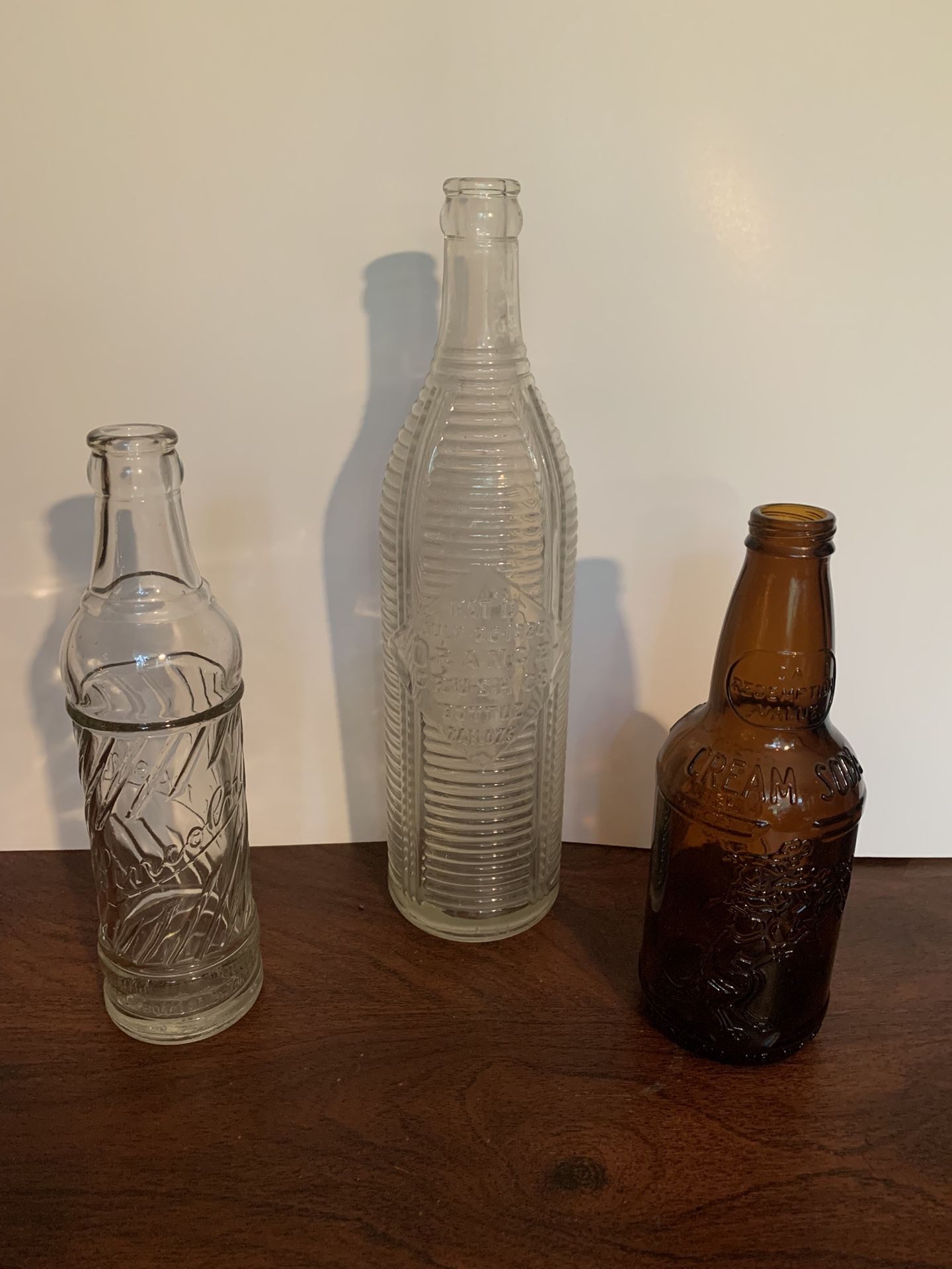 3 Vintage Soda Bottles