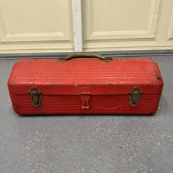 Vintage Red Carpenters Tool Box