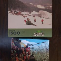 Lot Of 2 Vintage Jigsaw Puzzles Springbok 