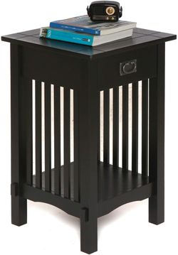 Mission Style Stand End Table Nightstand with Drawer