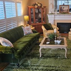 Green Velvet  Sofa  350.00 obo