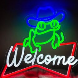 Budweiser Bow Tie Welcome Light With Frog