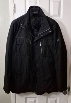 Black Jacket Calvin Klein Size Large Mens Pre-owned Very Good Condition Clean