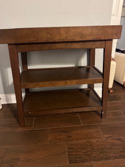 Wood Console Table / Storage Shelf – Dark Brown
