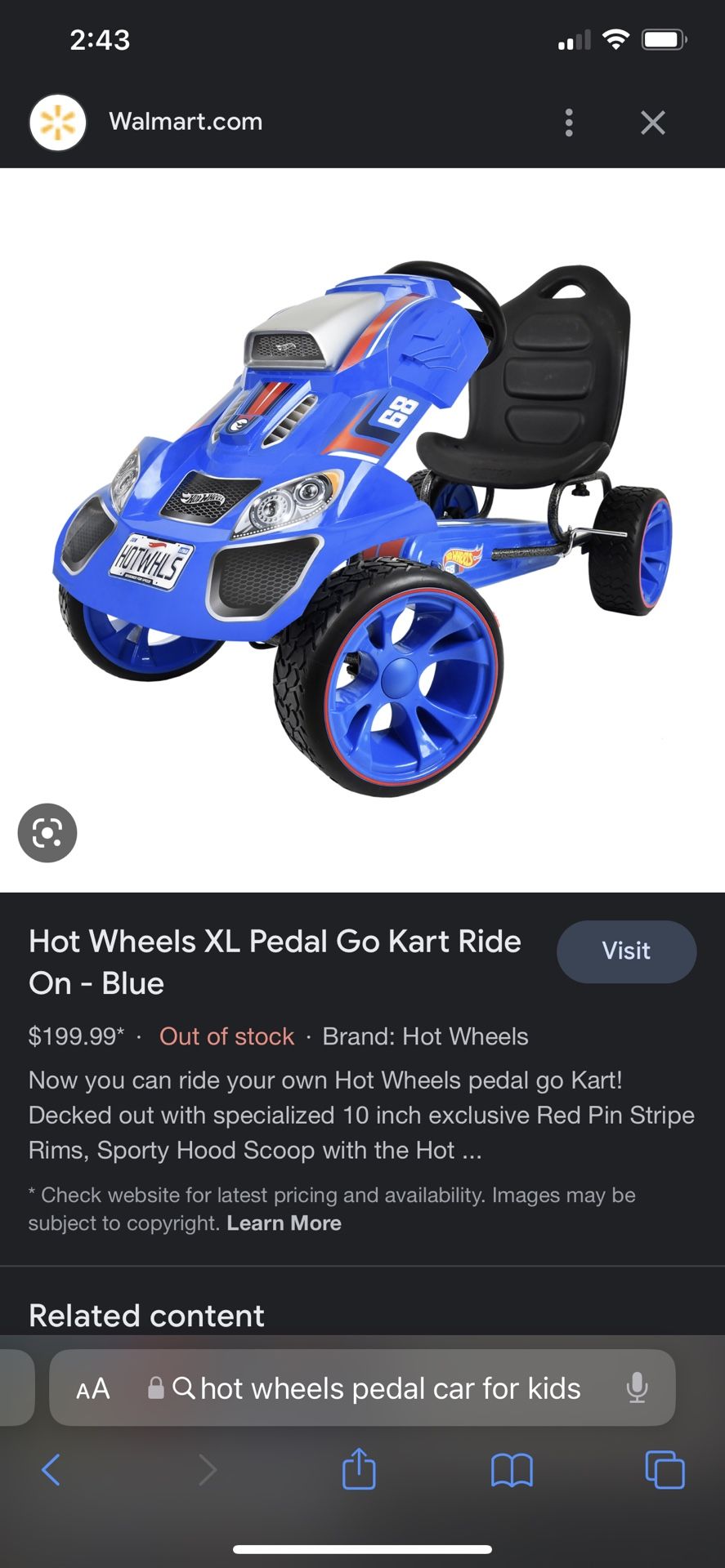 Hot Wheels XL Pedal Go Kart for Sale in Tustin CA OfferUp