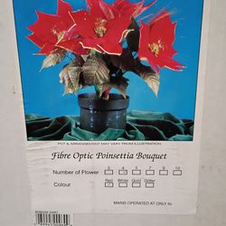 Vintage Fiber Optic Red Poinsettia Bouquet