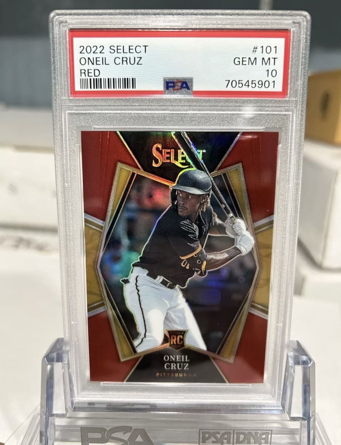 O'Neil Cruz Rookie Select Red Prizm PSA 10