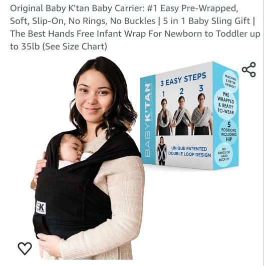 Baby K'tan Baby Wrap Carrier (size xs 2-4)