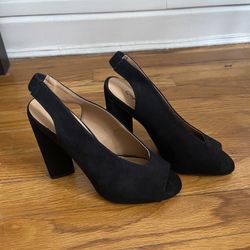 Black Peep Toe Heels