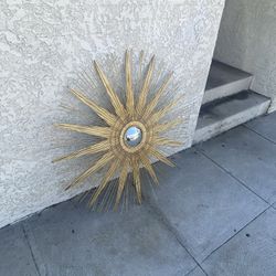 Mid Century Metal Sun Mirror 
