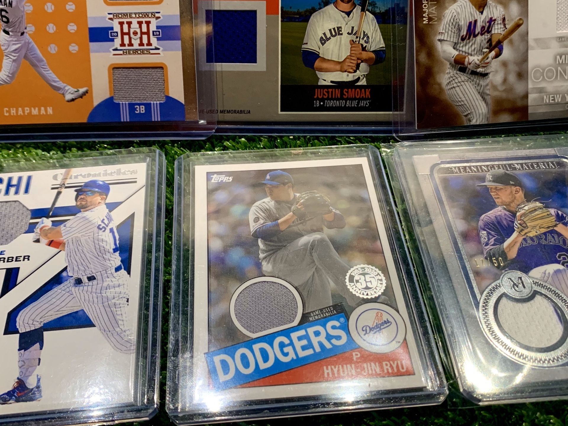 Baseball Cards Relic Memorabilia Jersey Patches Mets Cubs Dodgers Blue Jays Rockies