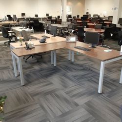 Modern Walnut Elements L-Shaped Desk