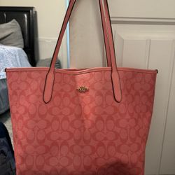 Pink Coach Tote 