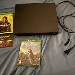 Xbox One X With Games And Cable (Cyberpunk 2077 And Final Fantasy 15)