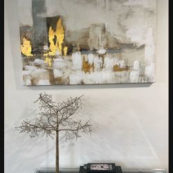 Gray, White And Gold Painting 