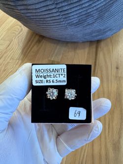 2 CT Moissanite Stud Earrings – 925 Sterling Silver