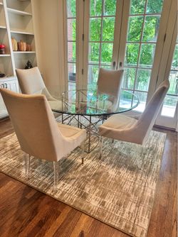 48” round dining table with 4 chairs
