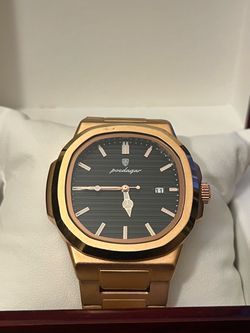 Poedagar 613 Men's Luxury Quartz Watch – Rose Gold with Black Dial