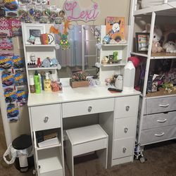 White makeup vanity