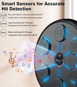 New In Box Music Boxing Machine Smart Bluetooth, Wall-Mounted Punching Target with 9 Modes & Speeds for Home Fitness, Boxing Workouts, Music Lovers, I