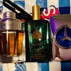 3 Barely Used  Men Colognes Plus 1 Mini To Go Bottle