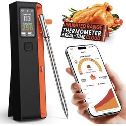Smart Bluetooth Wireless Meat Thermometer: Standalone Base, WiFi Unlimited Range, 6 Sensors with NIST Certified Accuracy, for iOS and Android, for Kit