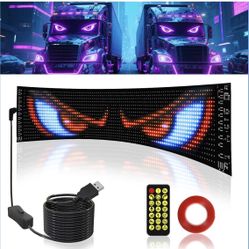 Light for Car & Truck Windshield | 23.4x4.7in Programmable Flex, APP Custom/DIY, Animated Car Decor