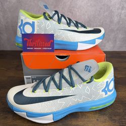 Nike KD 6 Pure Platinum Home II Size 8.5 599424-009 Men’s Basketball Shoes OG Rare