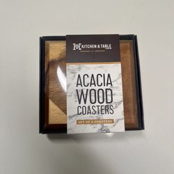 Acacia Wood Coasters, Set Of 4