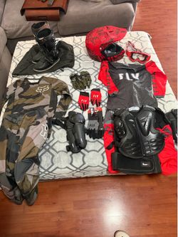 Fox and fly kids motor bike gear