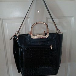 My Beautiful Black And Gold Purse With The Small Matching Pouch.