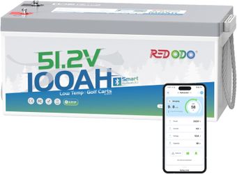Redodo 48V(51.2V) 100Ah LiFePO4 Lithium Battery 200A BMS