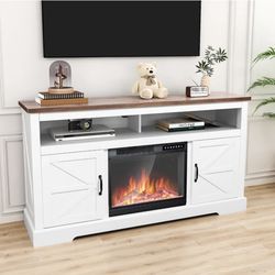 Tv stand with fireplace