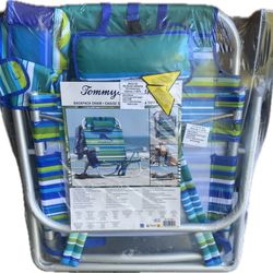Tommy Bahama 5 Position Classic Folding Backpack Beach Chair 1819490 Sealed
