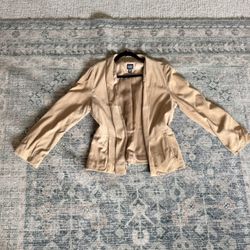 Eileen fisher Italian suede tan open front jacket S 
