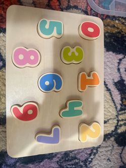 Wooden Number Peg Puzzle for Toddlers