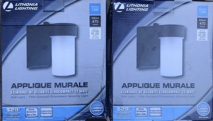 Mount Outdoor Black Fluorescent Wall Lantern Sconce