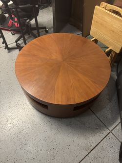 Mid-Century Modern Style Round Drum Coffee Table