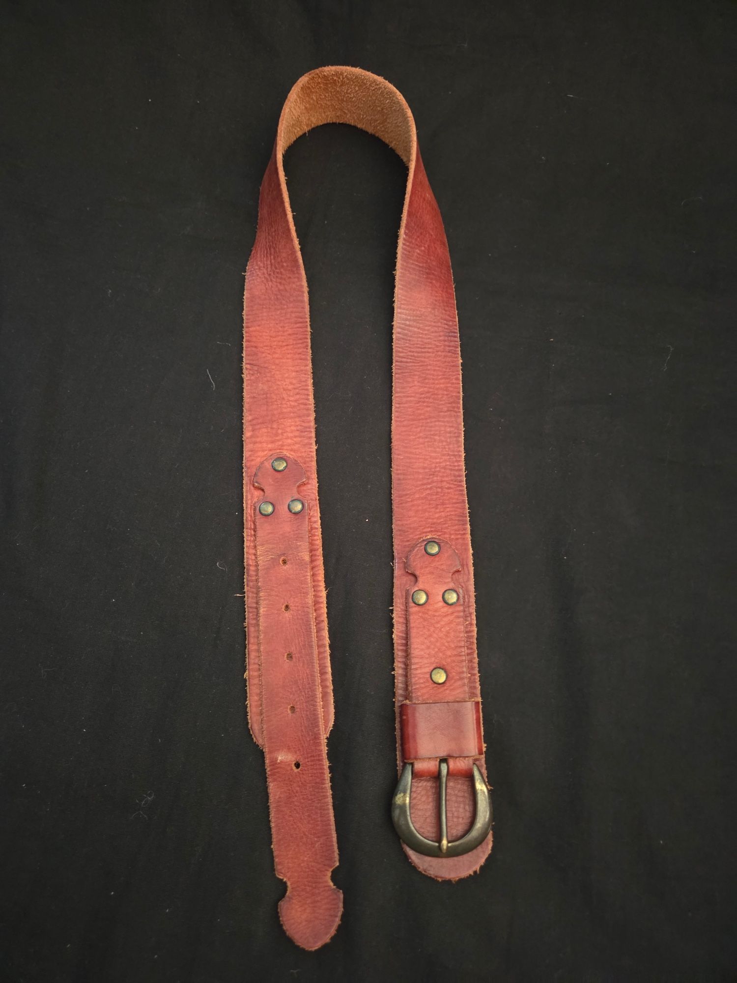 Vtg Abercrombie Genuine Leather Belt Size M (Fits 34" to 38" Waist) Brown/ Unisex