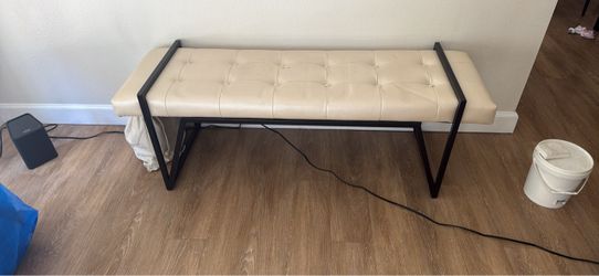Upholstered Bench with  Metal Frame