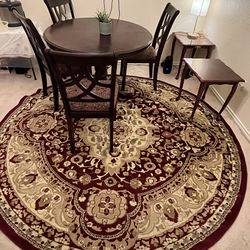 Mini round table and side tables set (carpet, lamp, chairs, plant ALL included only)