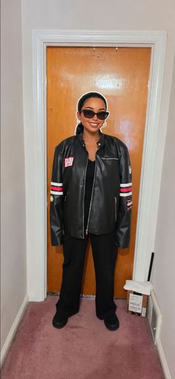 Leather biker jacket