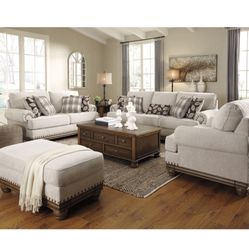 Matching Living Room Set – 2 Sofas + Tables Included 
